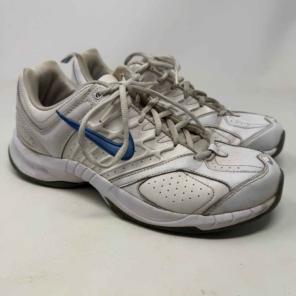 Nike Training Shoes Womens 8.5 Air Monarch White Blue Leather EUC